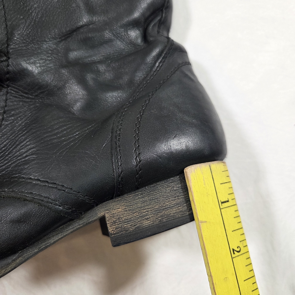 Steve Madden Troopa Boots Leather Chukka Black Woman's 9.5 lace Up Zip Boots - Picture 6 of 10